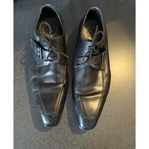 Mario Alborino Men's Black Leather Italian Shoes Size 41 or US 8